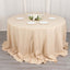 Premium Polyester 132" Round Tablecloth Beige - Seamless 220GSM Wrinkle-Resistant Table Cover