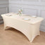 Stretch Spandex 96"x30" Rectangle Table Cover Beige - Durable Form-Fitting Tablecloth