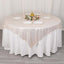 Polyester 72"x72" Table Overlay Square Tablecloth Beige - Sequin Dots Wrinkle-Free Table Cover