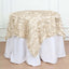 Taffeta 54"x54" Table Overlay Square Tablecloth Beige 3D Leaf Petal Table Cover