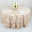 Taffeta 132" Round Tablecloth Beige | 3D Leaf Petal Design Seamless Table Cover