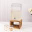 Gallon Clear Hammered Glass Beverage Dispenser, Rectangular Juice Jar with Wooden Stand and Lid - Lead-Free Countertop Feature 19"