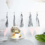 7.5ft Long Metallic Silver Foil Tassels Fringe Garland, Tinsel Streamer Party Backdrop Decorations