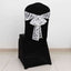 5 Pack Chair Sashes with Wave Embroidered Sequins White/Black 6"x88" - Stylish Glittering Decor for Weddings