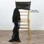 Chiffon Chair Sash with Curly Design Black - Stylish Event Decor for Weddings & Gatherings