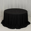 Cotton Blend 132" Round Tablecloth Black - Seamless Wrinkle-Resistant Table Cover