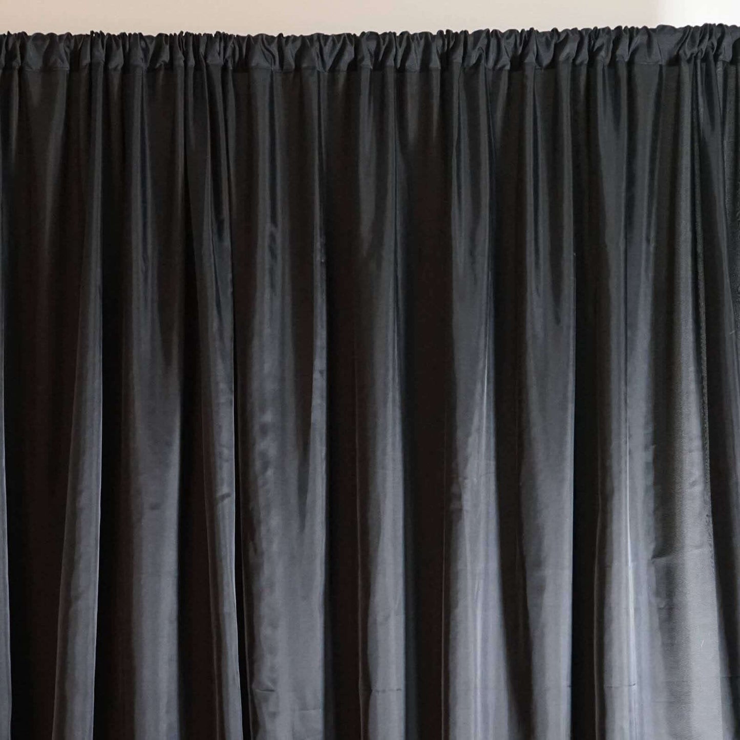 Black Chiffon Polyester Event Curtain Drapes, Dual Layer Divider Backdrop Event Panels with Rod Pockets - 20ftx10ft