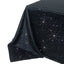 Scuba Rectangular Tablecloth 90"Ã—156" Black with Rhinestone Accents â€“ Seamless, Wrinkle-Free, Stain-Resistant Event Linen