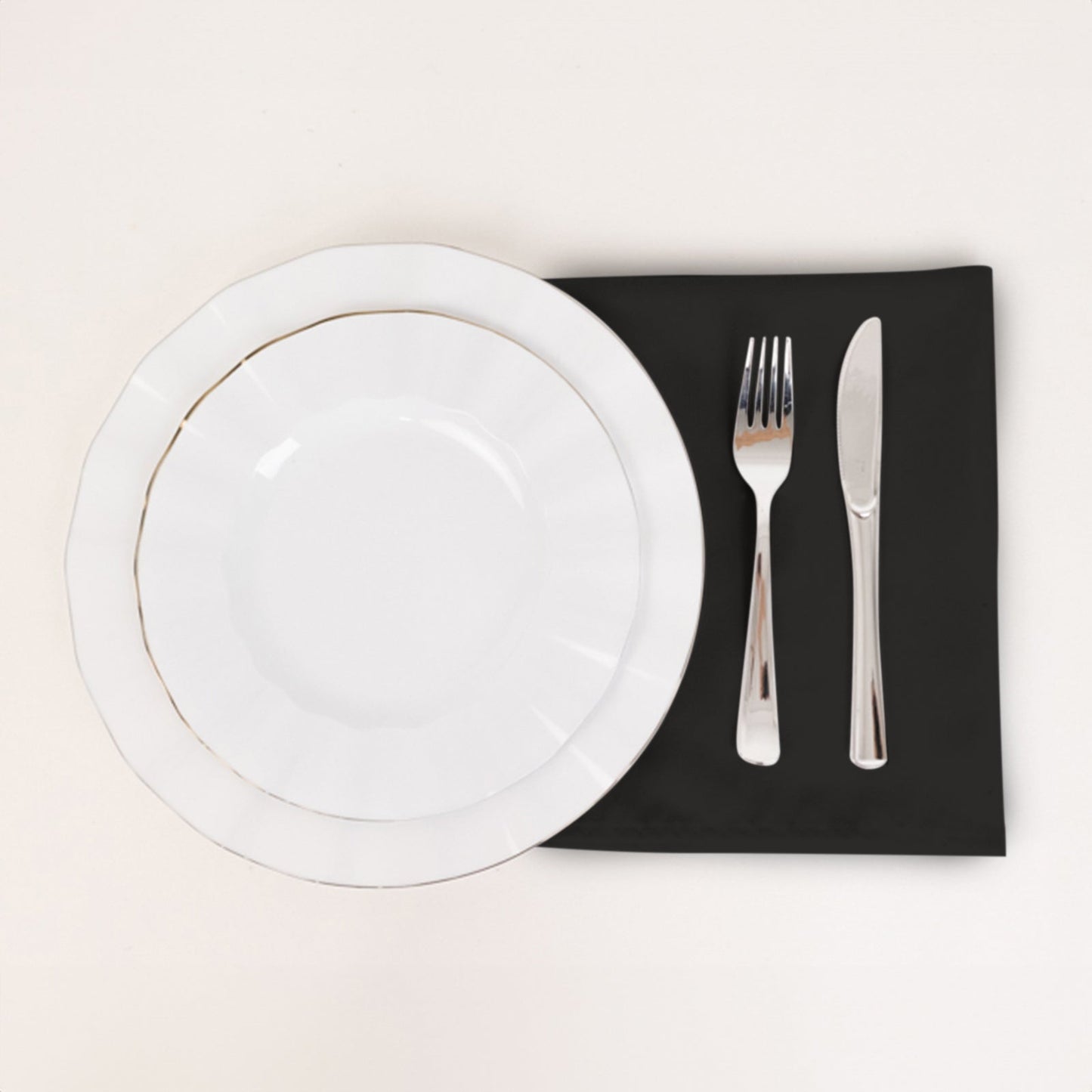 5 Pack Cotton Blend 20"x20" Napkins Black - Wrinkle-Resistant & Washable Dinner Napkins