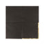 50-Pack Paper Beverage Napkins with Gold Foil Edge Black - Disposable 2 Ply Cocktail Napkins for Events 6.5"x6.5"