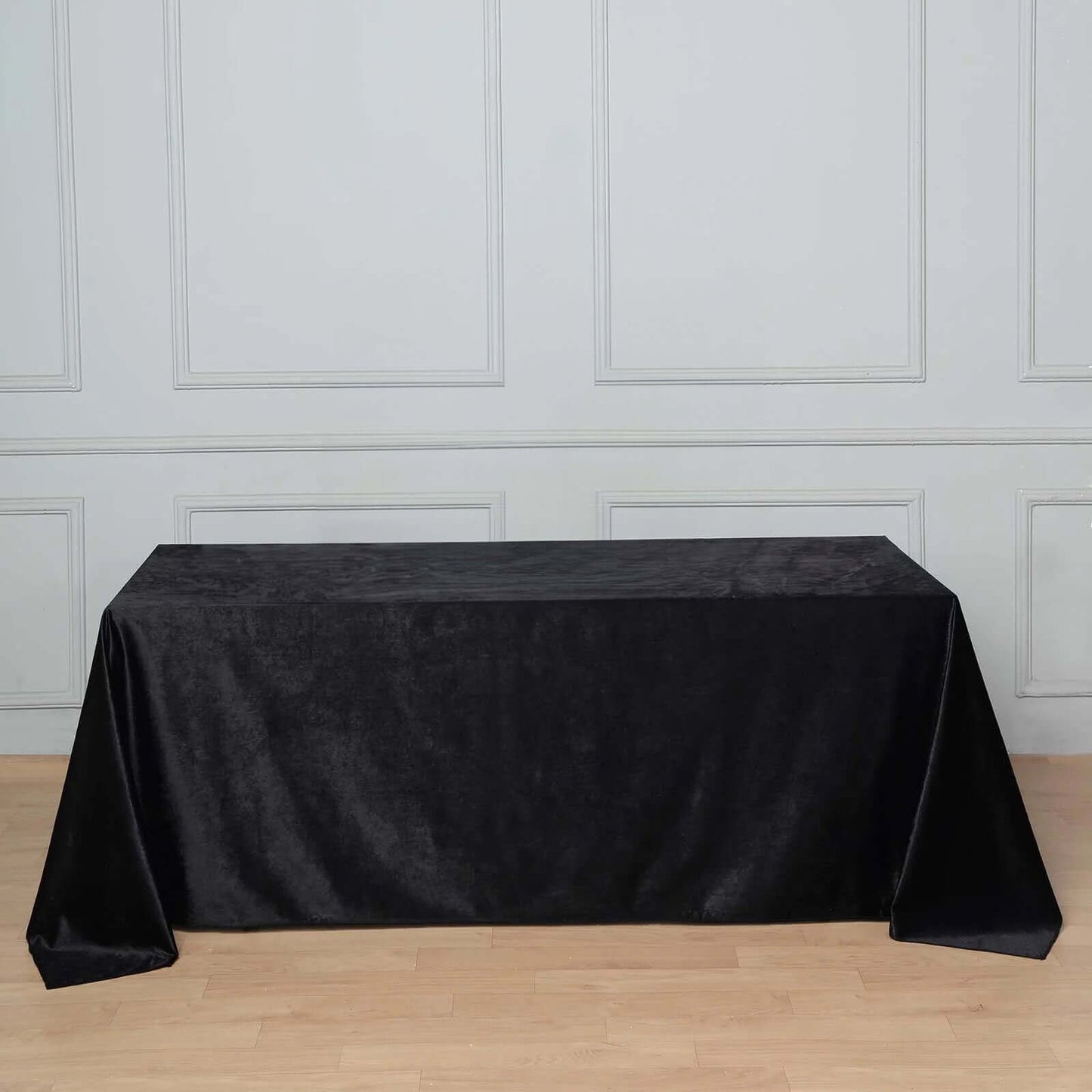 Premium Velvet 90"x132" Rectangle Tablecloth Black - Reusable Soft & Polished Seamless Table Cover for Luxury Weddings & Events