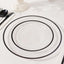10-Pack Plastic 7" Round Appetizer Plates in Clear with Black Rim - Sleek Disposable Salad Plates for Banquets & Special Occasions