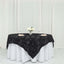 Satin 72"x72" Table Overlay Square Tablecloth Black - 3D Rosette Design for Stylish Occasions