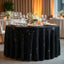 Scuba Round Tablecloth 120â€³ Black with Rhinestone Accents â€“ Seamless, Wrinkle-Free, Stain-Resistant Event Linen