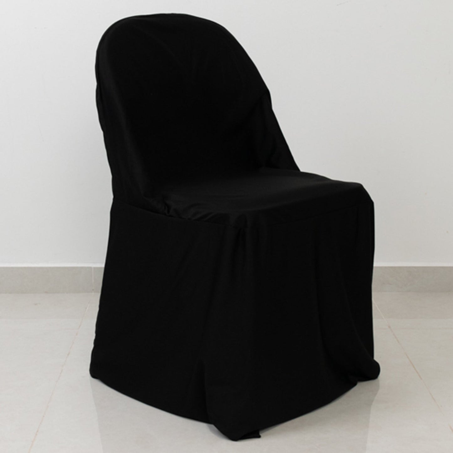 Scuba Stretch Folding Chair Cover Black - Wrinkle Free & Durable Slipcover