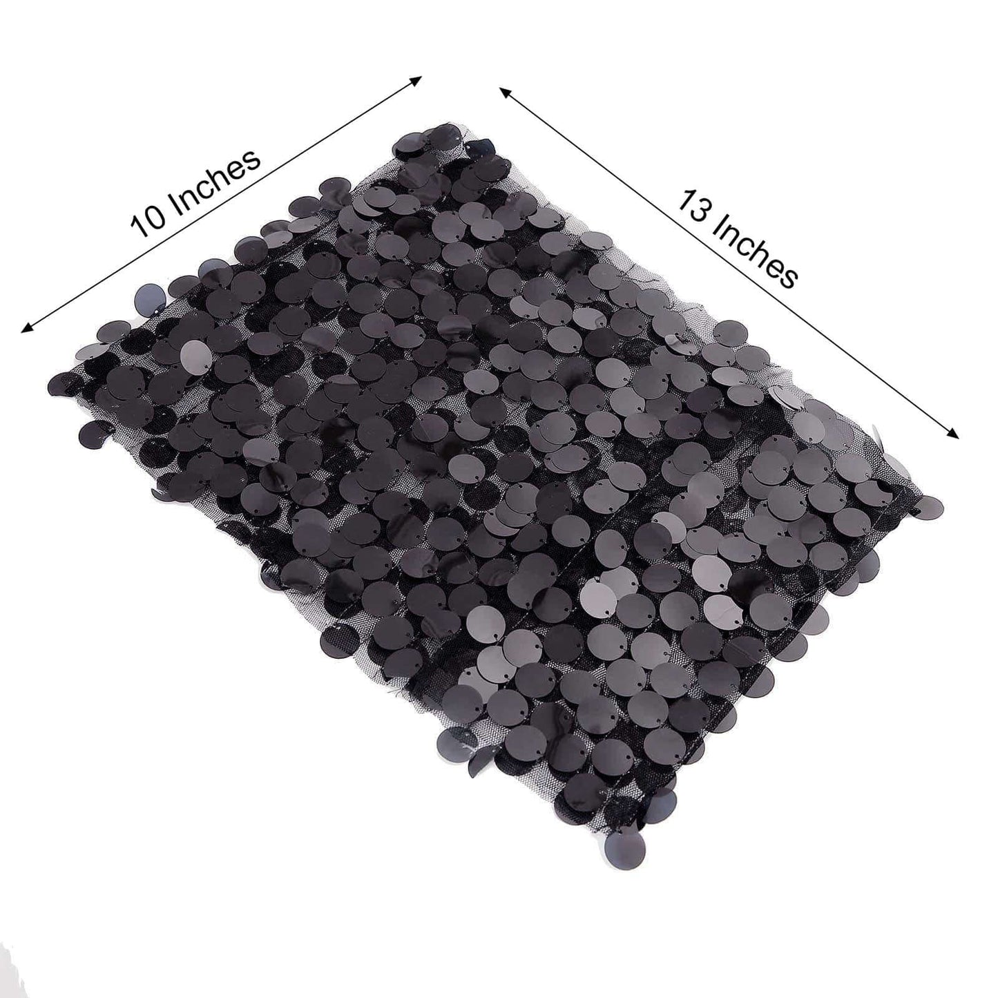 5 Pack Big Payette Sequin 13"x10" Chair Sash Bands Black - Stylish Glittering Decor for Weddings & Gatherings