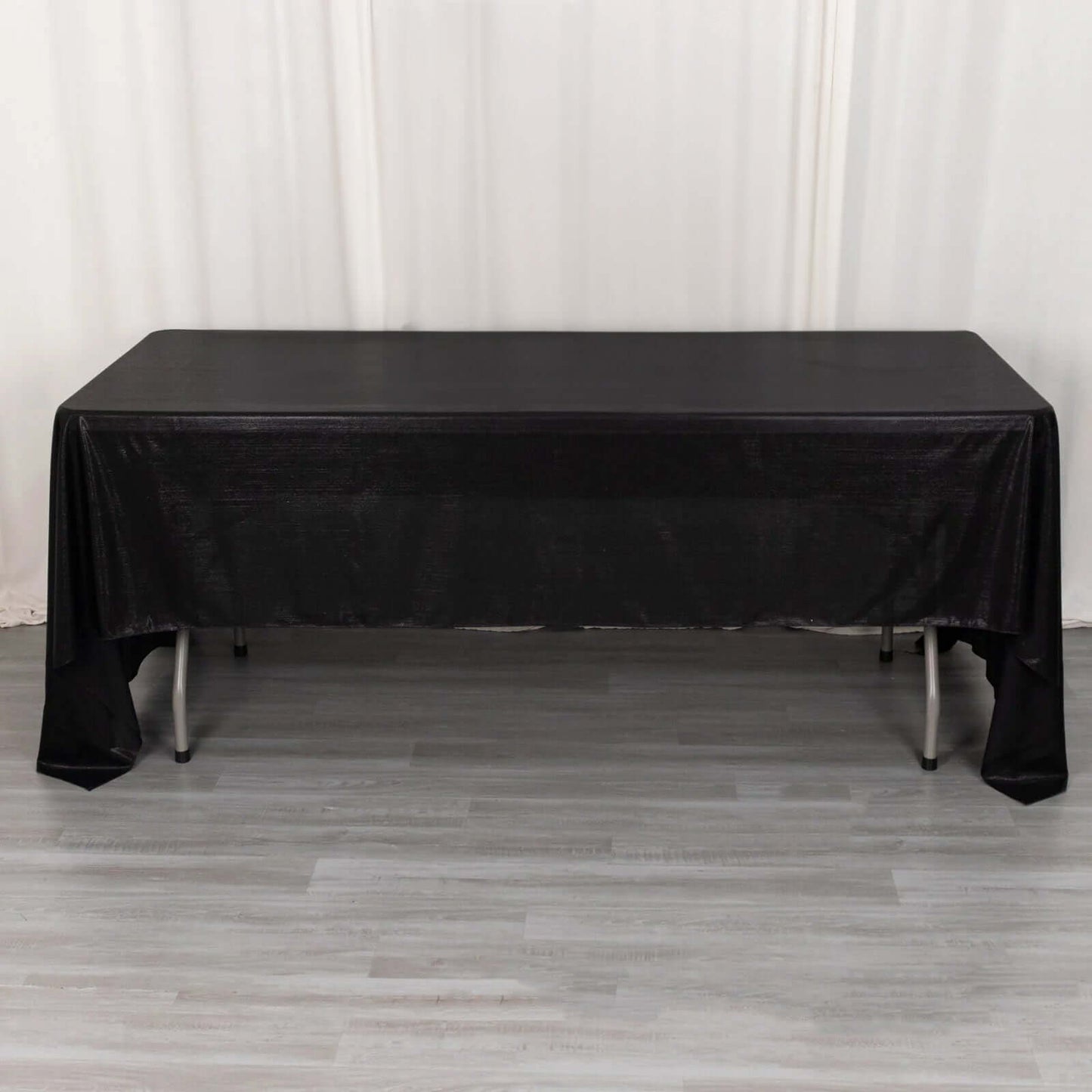 Sequin Dots Polyester 60"x126" Rectangle Tablecloth Shimmering Black - Wrinkle Free & Sparkling Table Cover