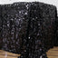 Sequin 90"x132" Rectangle Tablecloth Black - Seamless Big Payette Design for Sophisticated Occasions