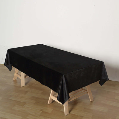 Premium Velvet 60"x102" Rectangle Tablecloth Black - Reusable & Soft Table Cover for Stylish Events