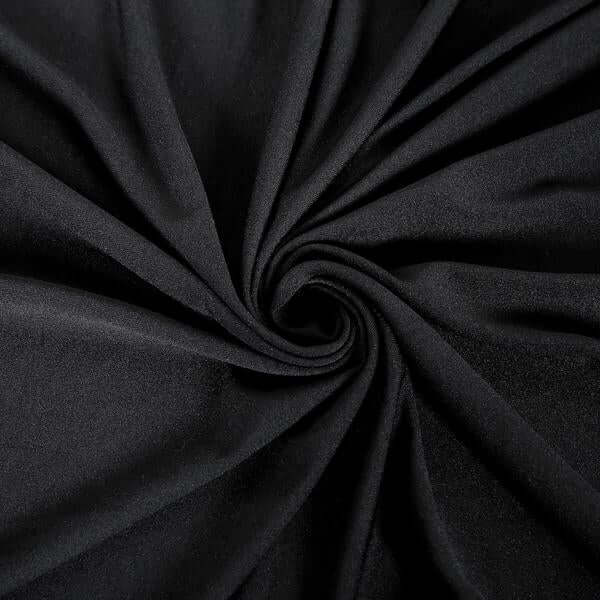 Stretch Spandex 96"x30" Rectangle Table Cover Black - Durable Form-Fitting Tablecloth