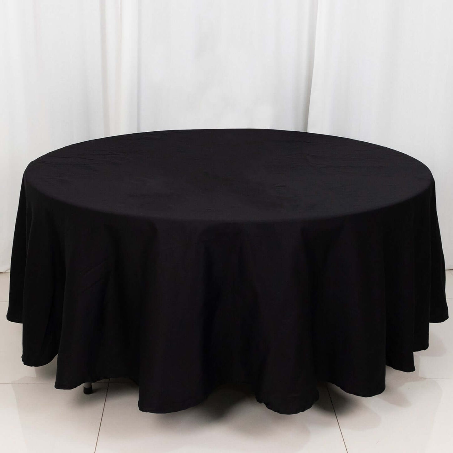 100% Cotton 108" Round Tablecloth Black Linen - Soft & Breathable Table Cover