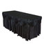 Satin 21ft Table Skirt Black - Pleated Double Drape Table Cover