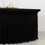 Spandex Round 5ft Table Skirt Black with Wavy Skirt-Like Effect Stylish Table Cover