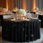 Scuba Round Tablecloth 132â€³ Black with Rhinestone Accents â€“ Seamless, Wrinkle-Free, Stain-Resistant Event Linen