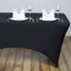 Stretch Spandex 48"x30" Rectangle Tablecloth Black - Durable Form-Fitting Table Cover