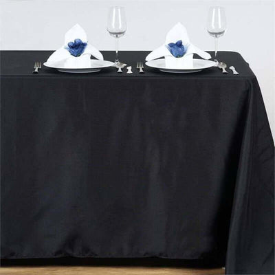 Polyester 54"x96" Rectangle Tablecloth Black - Wrinkle-Resistant & Easy-to-Care Table Cover