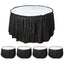 5 Pack Plastic Table Skirts Black Ruffled - Durable Disposable Skirts for Events 14ft