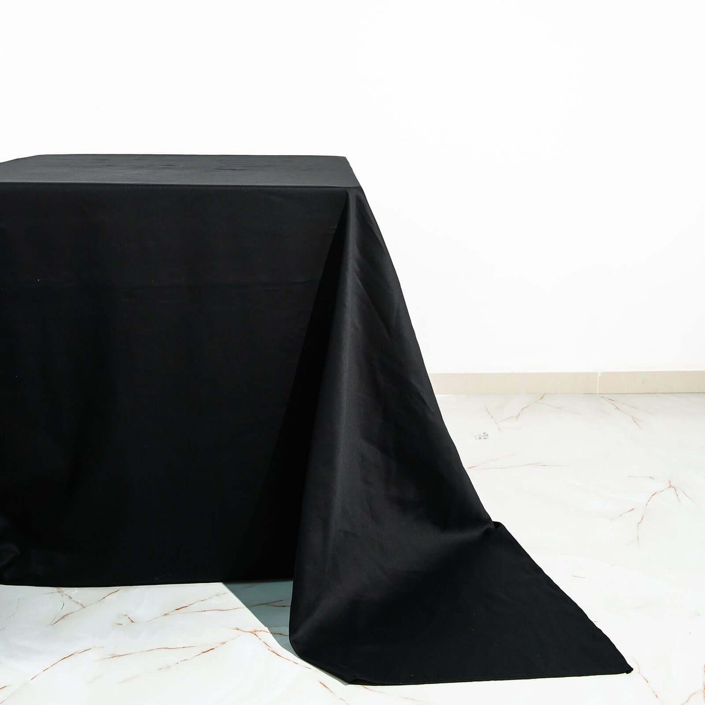 100% Cotton 90"x90" Square Tablecloth Black Linen - Soft & Breathable Fabric Table Cover