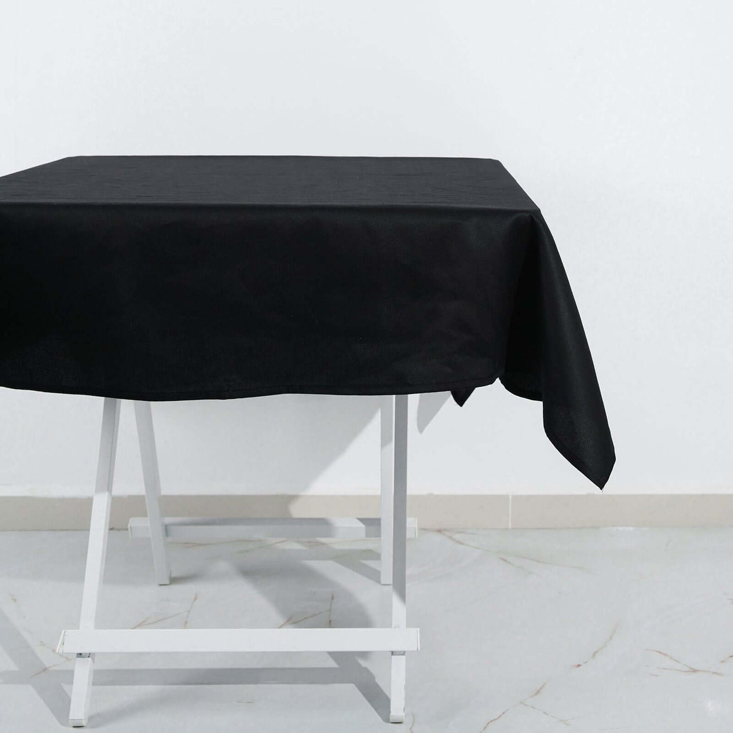 100% Cotton 54"x54" Square Tablecloth Black Linen - Soft & Breathable Fabric Table Cover