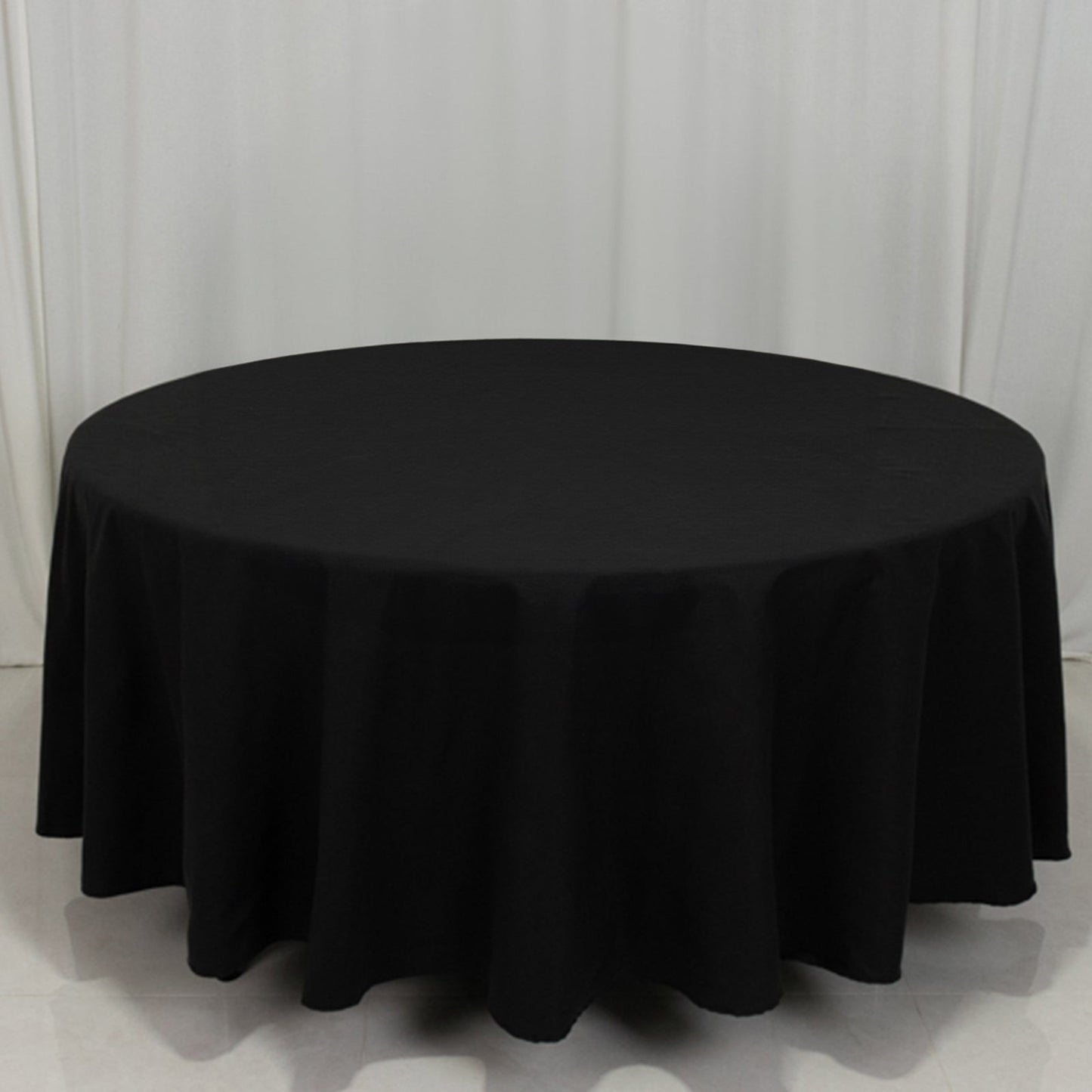 Cotton Blend 108" Round Tablecloth Black - Wrinkle-Resistant Design