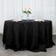 Premium Polyester 132" Round Tablecloth Black - Seamless 220GSM Wrinkle-Resistant Design for Upscale Occasions