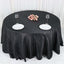 Taffeta 132" Round Tablecloth Black - Seamless Accordion Crinkle Design for Exquisite Occasions