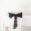 5 Pack Tulle Chair Sashes with Leaf Vine Embroidered Sequins Black 6"x88"