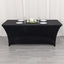 Crushed Velvet Fitted Rectangular 6ft Table Cover Black - Wrinkle-Free Stretchy Tablecloth