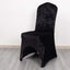 Crushed Velvet Spandex Banquet Chair Cover Fitted Slipcover Black - Stretch 190GSM Slipcover with Foot Pockets