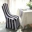 Spandex Chair Cover with Foot Pockets for Banquet Chairs Black/White 2" Stripes - Durable 160GSM Fitted Slipcover for Weddings & Gatherings