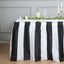Plastic Table Skirt White/Black Stripe - Reliable Disposable Skirt for Parties 14ft 10 Mil