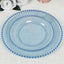 10-Pack Transparent Dusty Blue Plastic Dessert Plates â€“ 8" Round with Beaded Rim, Disposable for Parties & Events
