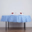 Polyester 90" Round Tablecloth White/Blue - Checkered Buffalo Plaid Table Cover