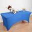 Stretch Spandex 96"x30" Rectangle Table Cover Royal Blue with Curved Open Back Design Tailored Professional Look