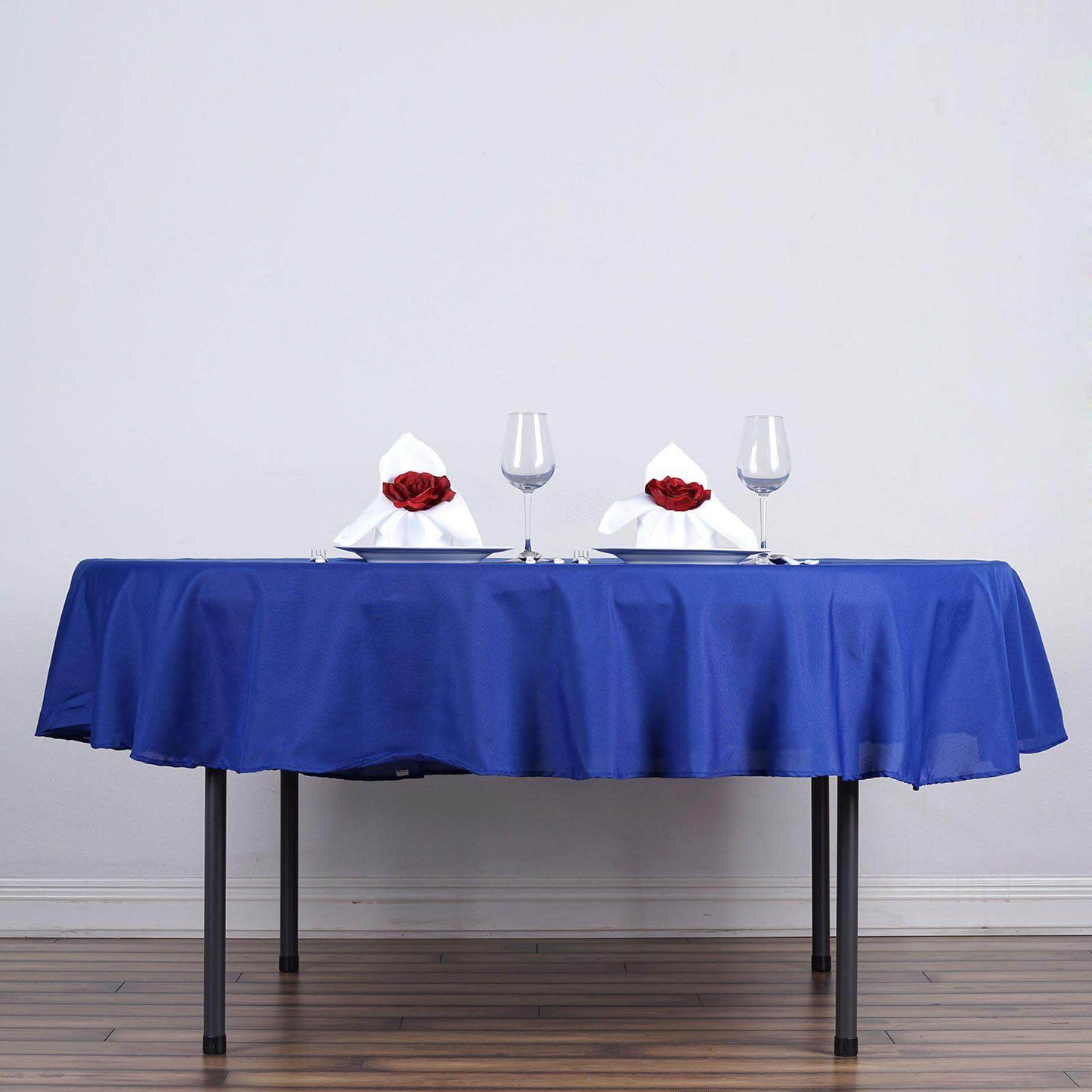 Polyester 90" Round Tablecloth Royal Blue - Stain & Wrinkle-Resistant Table Cover