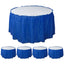 5 Pack Plastic Table Skirts Royal Blue Ruffled - Durable Disposable Skirts for Events 14ft