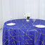 Polyester 120" Round Tablecloth Royal Blue with Gold Foil Geometric Pattern Wrinkle-Resistant Seamless Table Cover