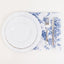 5 Pack Polyester 20"x20" Dinner Napkins White with Blue French Toile Pattern - Reusable Floral Cloth Napkins