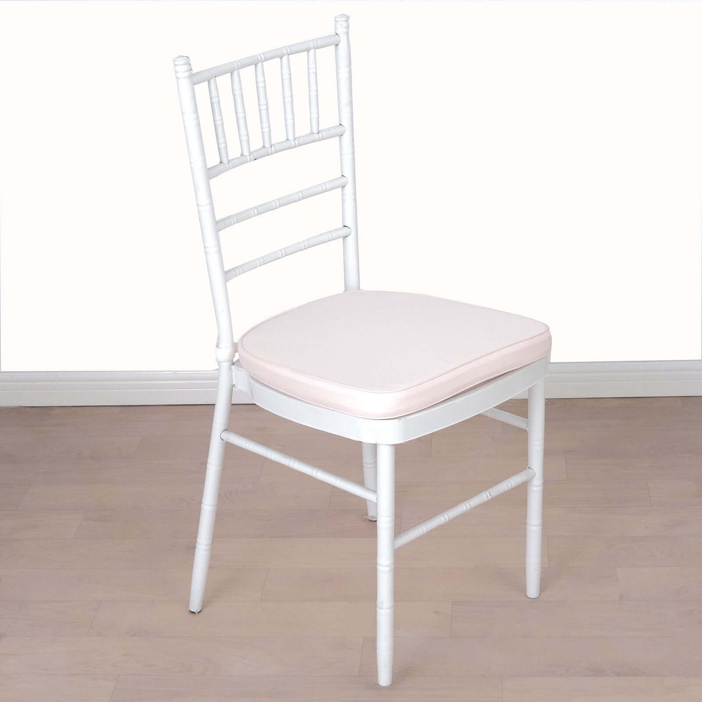 Chiavari Chair Cushion with 1.5" Thick Memory Foam and Ties Blush - Stylish Removable Cover for Comfort