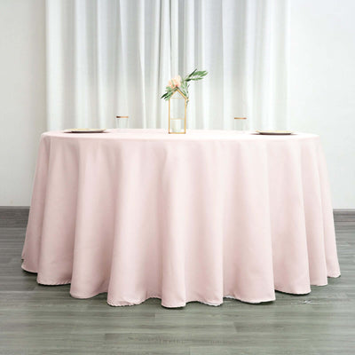 Polyester 132" Round Tablecloth Blush - Seamless Chic Table Cover